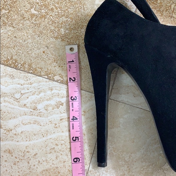 Black suede platform booties - Picture 5 of 7